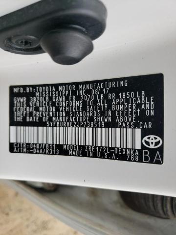 2018 TOYOTA COROLLA L 5YFBURHE2JP738519
