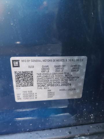2019 CHEVROLET TRAX 1LT 3GNCJPSB1KL286374