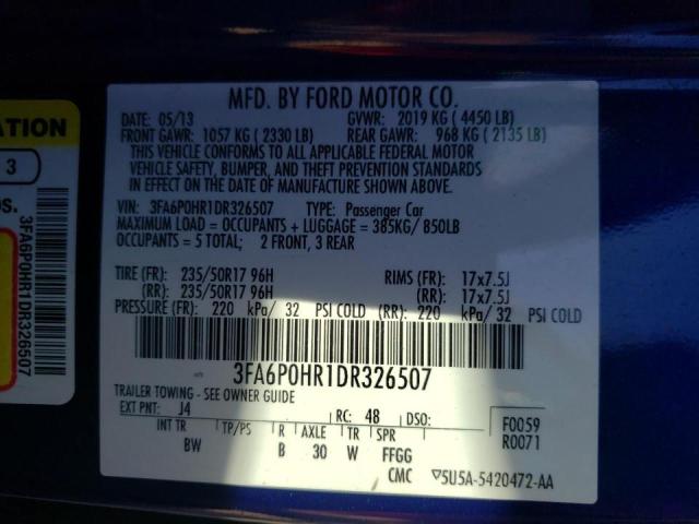 2013 FORD FUSION SE - 3FA6P0HR1DR326507