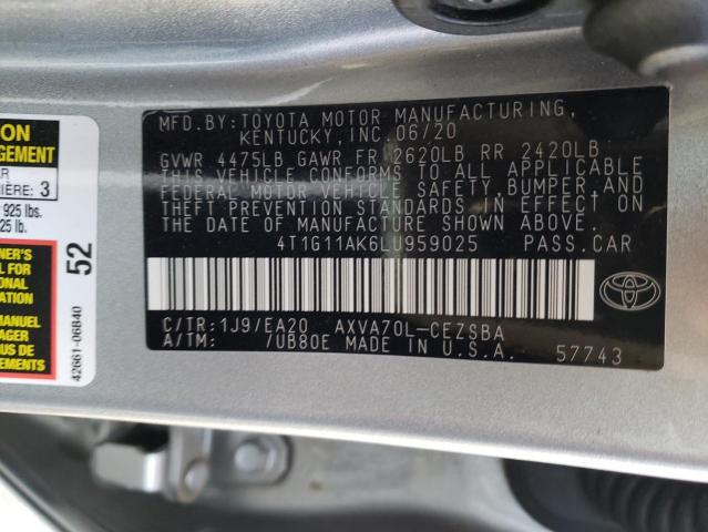 2020 TOYOTA CAMRY SE 4T1G11AK6LU959025