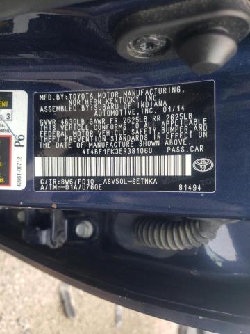 2014 TOYOTA CAMRY L - 4T4BF1FK3ER381060
