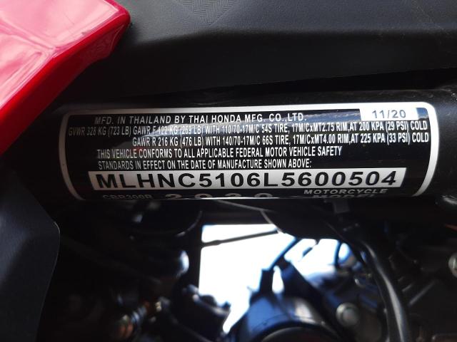 2020 HONDA CBR300 R MLHNC5106L5600504