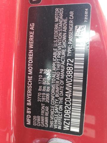 2021 TOYOTA SUPRA WZ1DB2C04MW038872