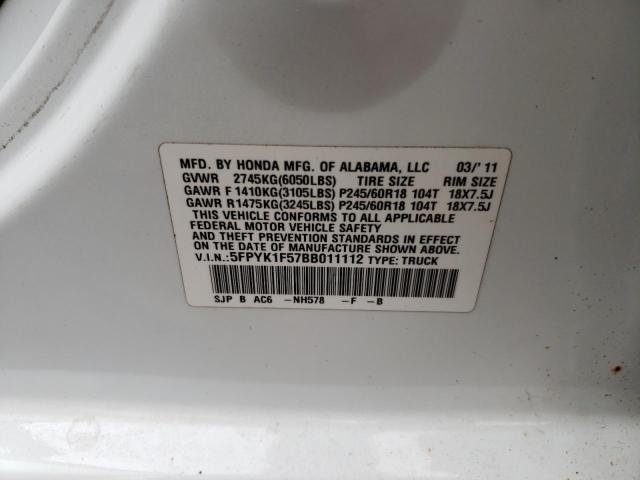 5FPYK1F57BB011112 Honda Ridgeline 2011. Фото: 9