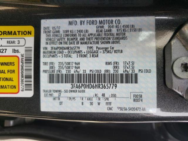 2017 FORD FUSION 3FA6P0HD6HR365779