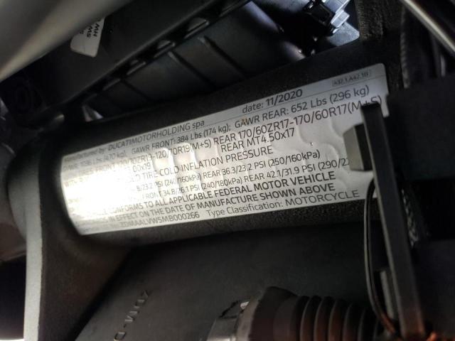 2021 DUCATI MULTISTRAD ZDMAALVW5MB000266