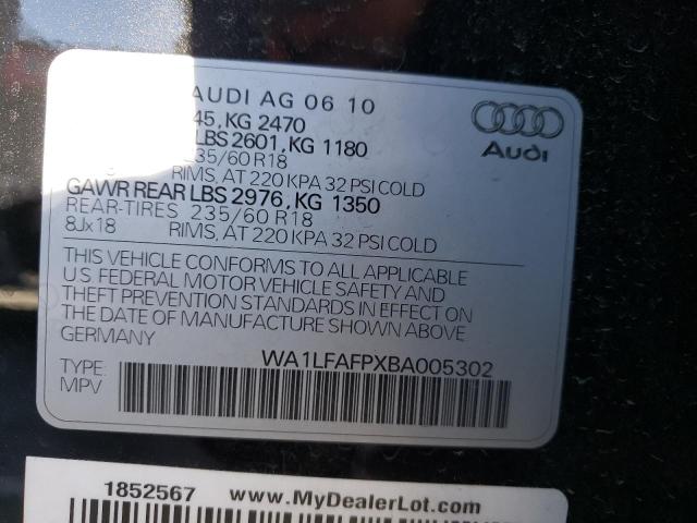 WA1LFAFPXBA005302 Audi Q5 Premium 2011. Фото: 9