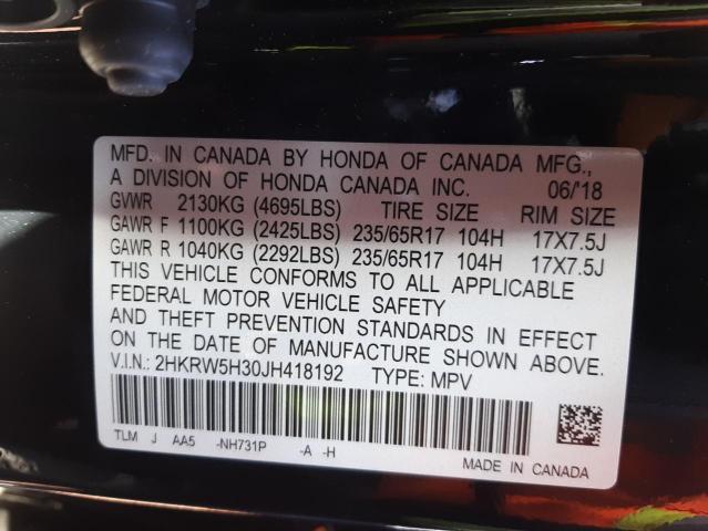 2HKRW5H30JH418192 Honda Cr-V Lx 2018. Фото: 9