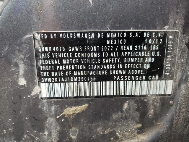 2013 VOLKSWAGEN JETTA BASE - 3VW2K7AJ1DM390755