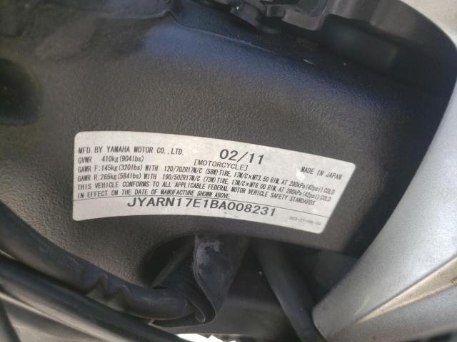 2011 YAMAHA FZ1 S JYARN17E1BA008231