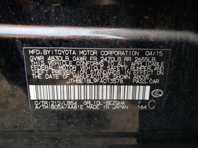 2015 LEXUS GS350 JTHBE1BL9FA013578