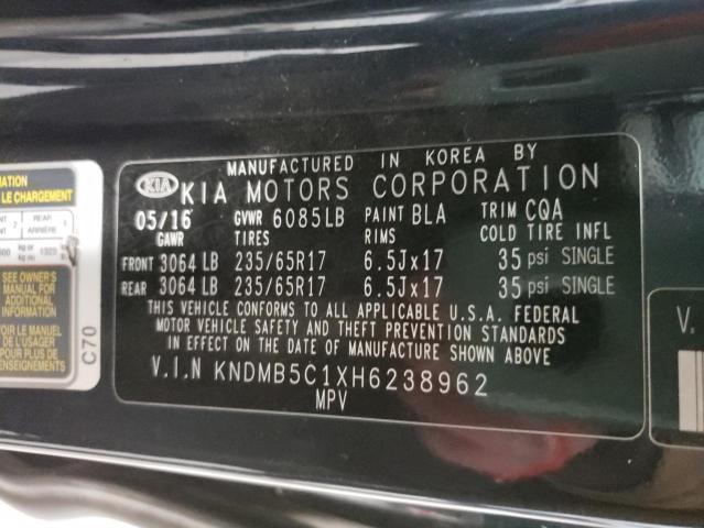 2017 KIA SEDONA SXL KNDMB5C1XH6238962