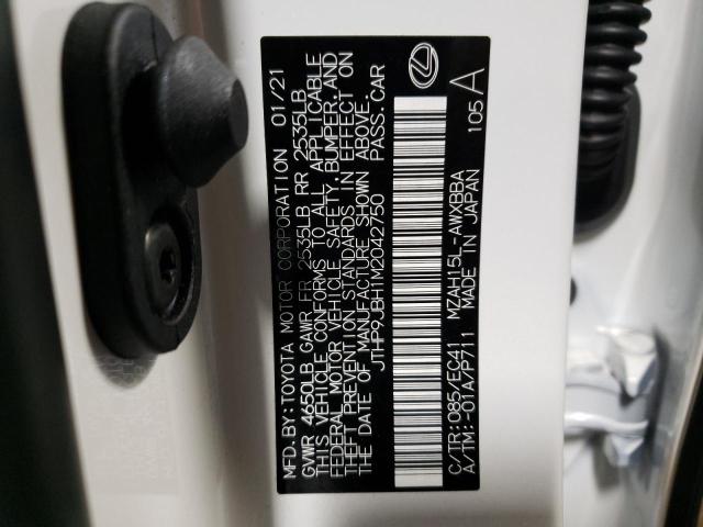 2021 LEXUS UX 250H JTHP9JBH1M2042750
