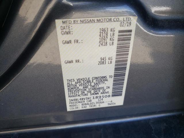 2019 NISSAN ALTIMA S 1N4BL4BV3KC189508