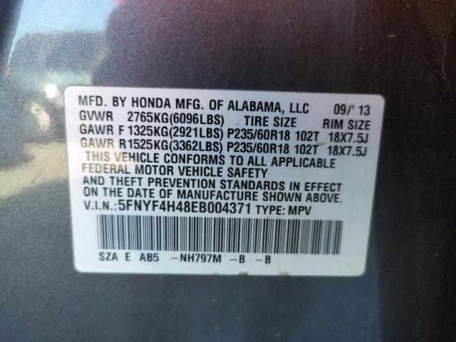 5FNYF4H48EB004371 Honda Pilot Ex 2014. Фото: 9