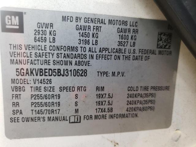 5GAKVBED5BJ310628 Buick Enclave Cx 2011. Фото: 9