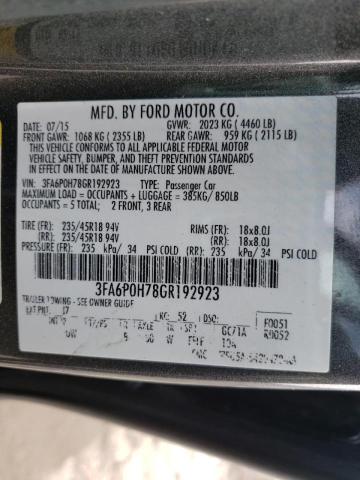 3FA6P0H78GR192923 Ford Fusion Se 2016. Фото: 9