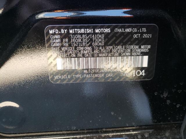 2022 MITSUBISHI MIRAGE ML32FUFJ4NHF01146