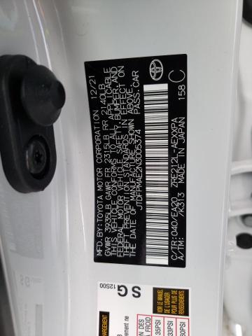 2022 TOYOTA COROLLA XL JTDFPMAE2N3005374