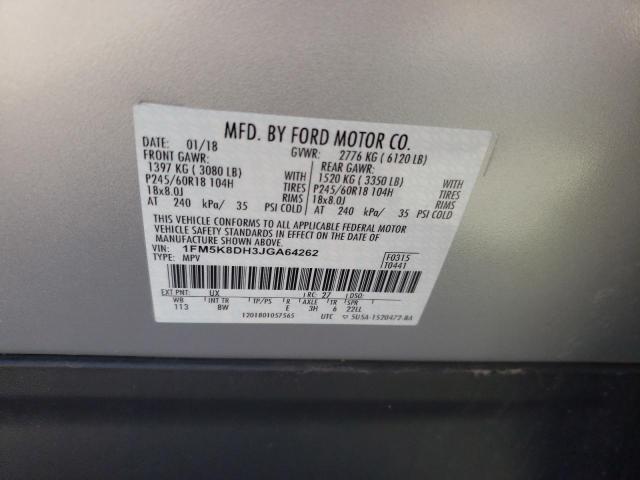 2018 FORD XL 1FM5K8DH3JGA64262