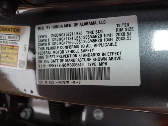 2021 HONDA PASSPORT T 5FNYF7H96MB003649