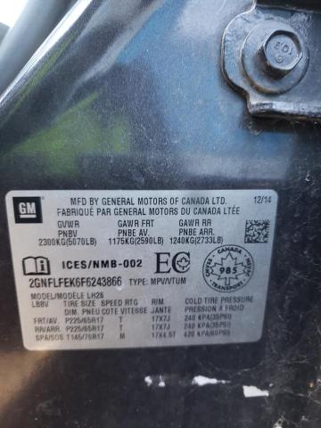 2GNFLFEK6F6243866 Chevrolet Equinox Lt 2015. Фото: 9