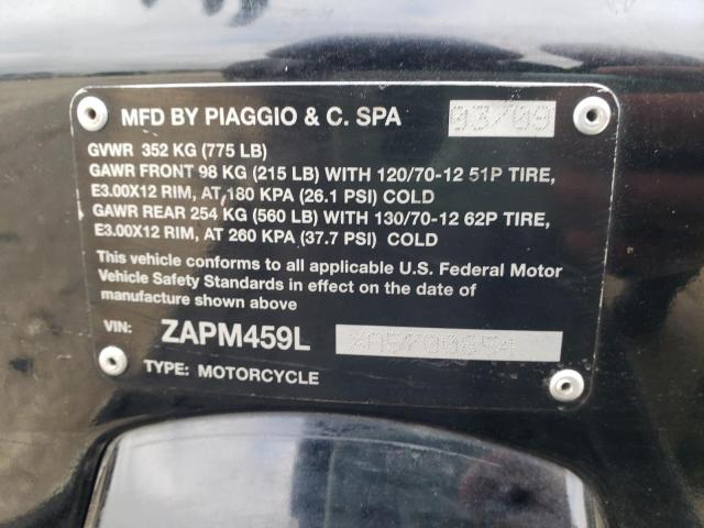 2010 VESPA GTS 300 SU ZAPM459LXA5700854