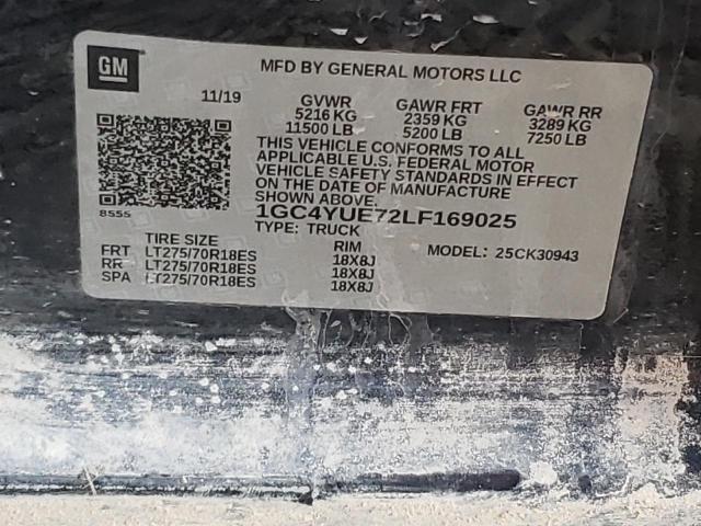 2020 CHEVROLET SILVERADO 1GC4YUE72LF169025