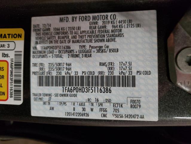 2015 FORD FUSION SE - 1FA6P0HD3F5116386