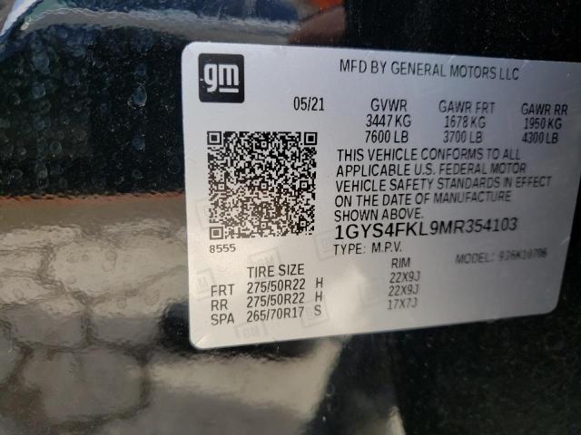 2021 CADILLAC ESCALADE S 1GYS4FKL9MR354103