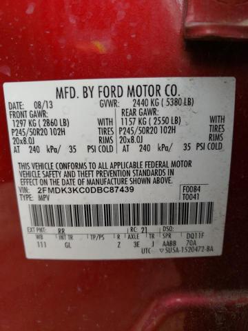 2013 FORD EDGE LIMIT - 2FMDK3KC0DBC87439