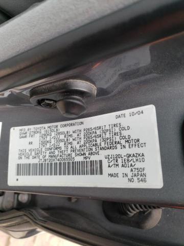 JTJBT20X740065505 Lexus Gx 470 2004. Фото: 9