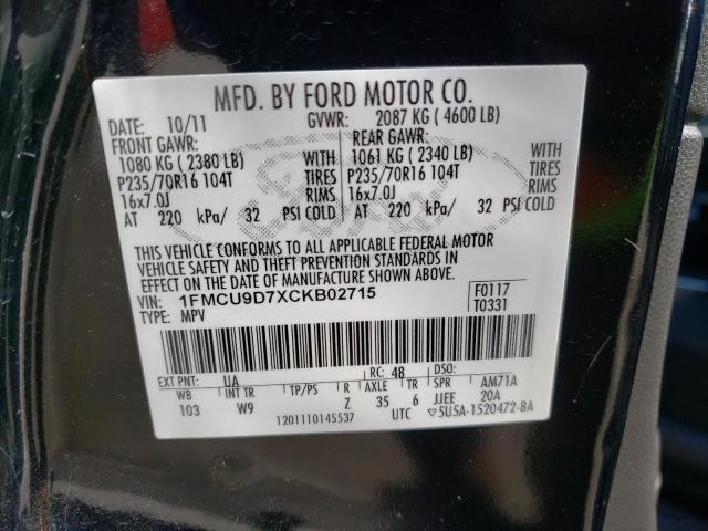 2012 FORD ESCAPE XLT - 1FMCU9D7XCKB02715
