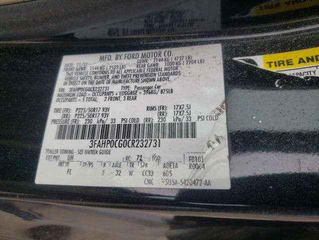 2012 FORD FUSION SEL - 3FAHP0CG0CR232731