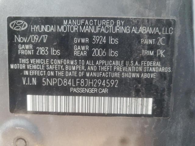 5NPD84LF8JH294592 Hyundai ELANTRA SEL