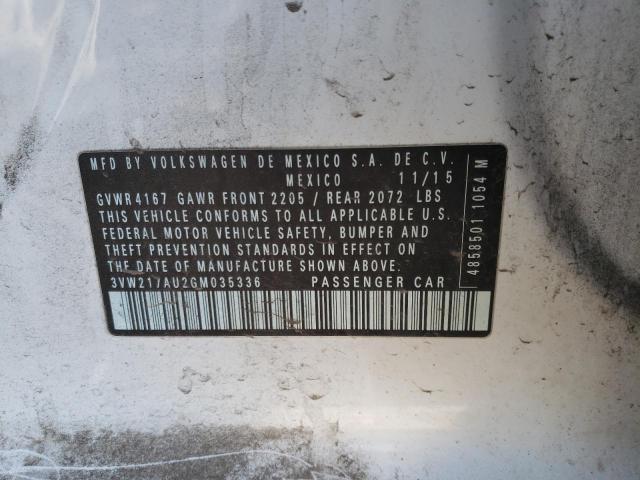 2016 VOLKSWAGEN GOLF S/SE 3VW217AU2GM035336