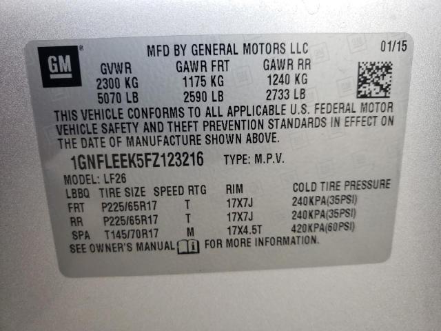 1GNFLEEK5FZ123216 Chevrolet Equinox Ls 2015. Фото: 9