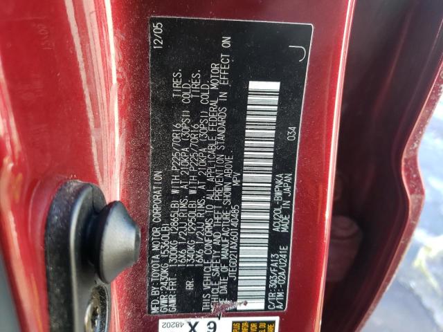 JTEGD21AX60140485 Toyota Highlander 2006. Фото: 9