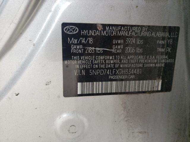 5NPD74LFXJH334481 Hyundai Elantra Se 2018. Фото: 9