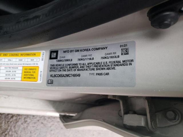 2021 CHEVROLET SPARK 1LT KL8CD6SA2MC749549