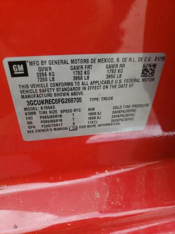 2015 CHEVROLET 1500 SILVE 3GCUKREC6FG268705