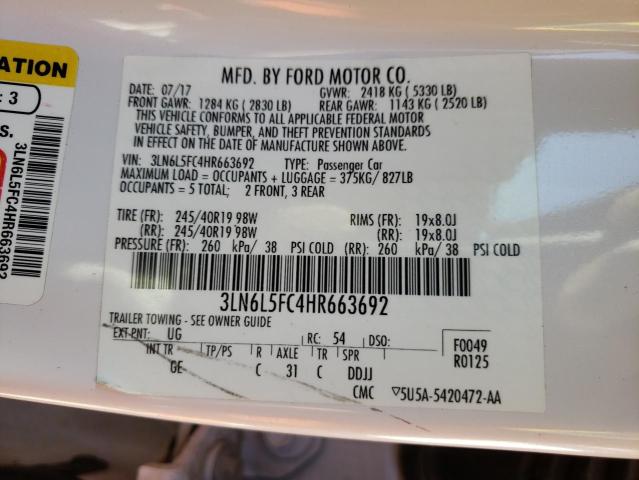 2017 LINCOLN MKZ RESERV 3LN6L5FC4HR663692