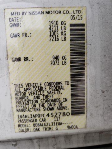 2015 NISSAN ALTIMA 2.5 1N4AL3AP0FC452780