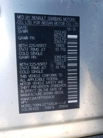 KNMAT2MV3FP569406 Nissan Rogue S 2015. Фото: 9