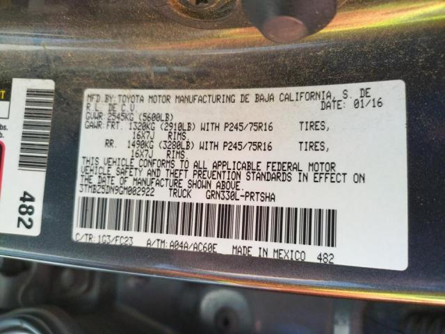 2016 TOYOTA TACOMA DOU 3TMBZ5DN9GM002922