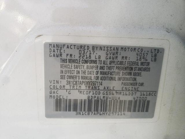 2017 NISSAN SENTRA SR 3N1CB7AP6HY297114