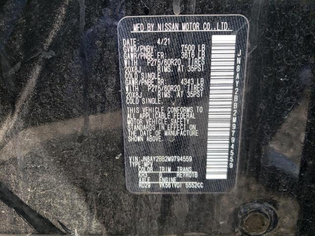 2021 NISSAN ARMADA SL JN8AY2BB2M9794559