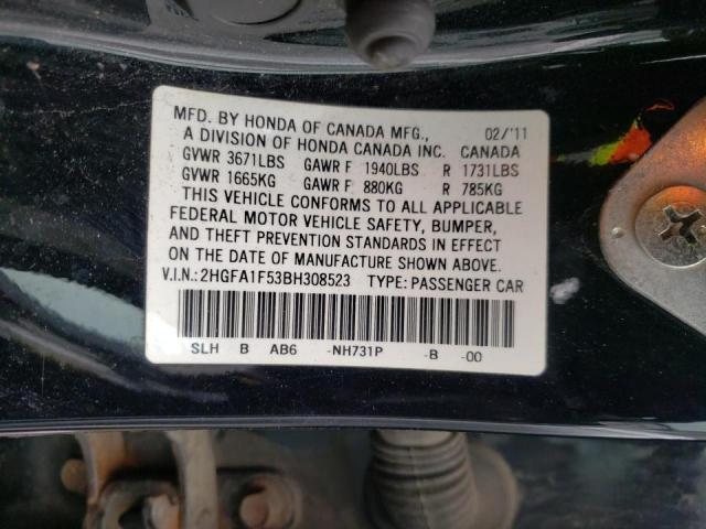 2HGFA1F53BH308523 Honda Civic Lx 2011. Фото: 9