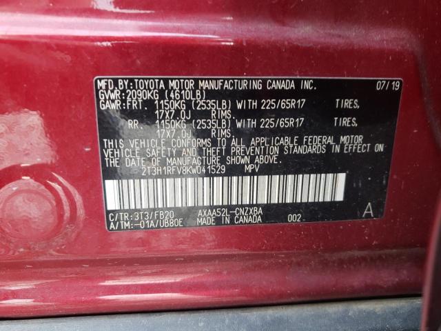 2019 TOYOTA RAV4 LE 2T3H1RFV8KW041529