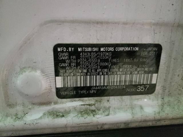 2017 MITSUBISHI OUTLANDER JA4AR3AU6HZ043224